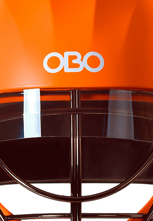 OBO ROBO ABS Helmet (Orange) + Blinders